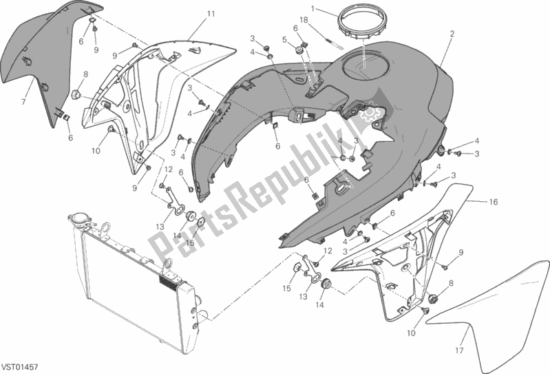 All parts for the 34a - Fairing of the Ducati Multistrada 1200 ABS Thailand 2016